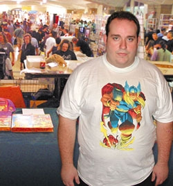 Melcher stands alone in the Dealers Hall.